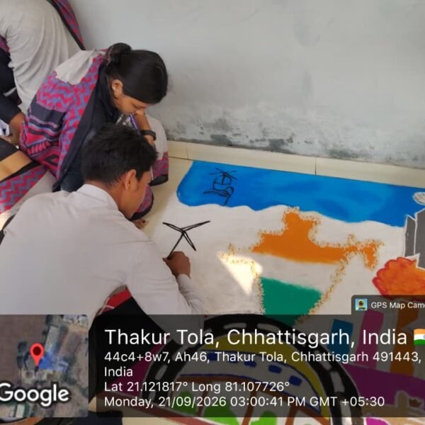 संस्कार सिटी कॉलेज में नवप्रवेशित विद्यार्थियों का आत्मीय स्वागत, ‘विकसित भारत’ थीम पर सजीं आकर्षक रंगोलियां